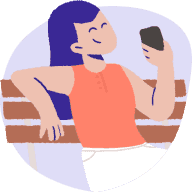 Person on bench with a phone